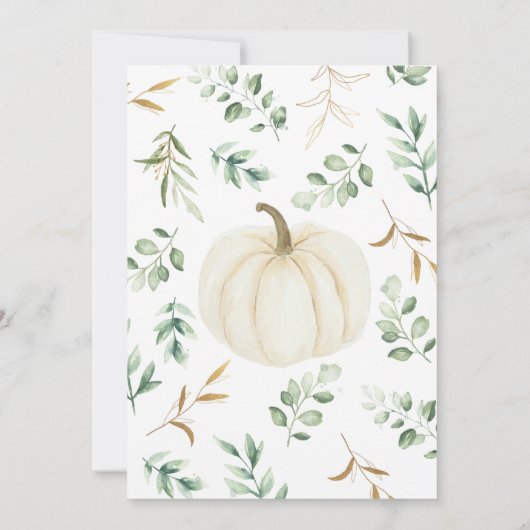 Invitation Baby shower Citrouille verdoyant or (Dos)