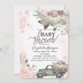 Invitation Baby shower citrouille Vintage Fleurs de Camion (Devant)
