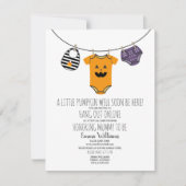 Invitation Baby shower Citrouille virtuel d'Halloween en lign (Devant)