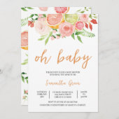 Invitation Baby shower Citrus (Devant / Derrière)