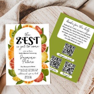 Invitation Baby shower Citrus à deux côtés