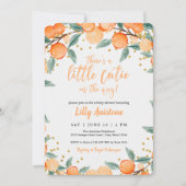 Invitation Baby shower Citrus Botanique Orange Little Cutie (Devant)