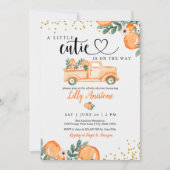 Invitation Baby shower Citrus Botanique Orange Little Cutie (Devant)