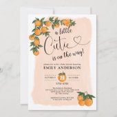Invitation Baby shower Citrus Botanique Orange Little Cutie (Devant)