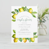 Invitation Baby shower Citrus Citron moderne (Debout devant)