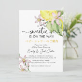 Invitation Baby shower Citrus Fleur de citron Aquarelle Flora (Debout devant)