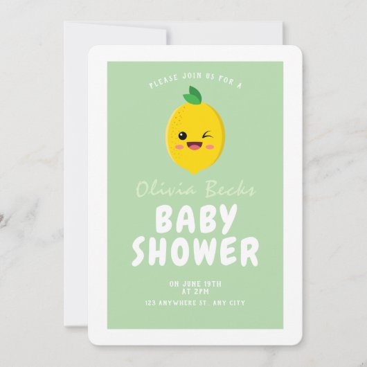 Invitation Baby shower Citrus Lemon (Devant)