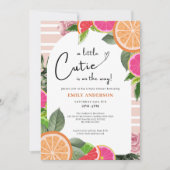 Invitation baby shower Citrus minimal Orange a Little Cutie (Devant)