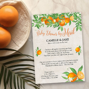 Invitation Baby Shower Citrus Orange Little Cutie par courrie