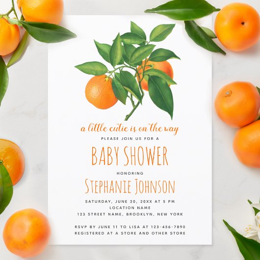 Invitation Baby shower Citrus Un petit morceau est en route