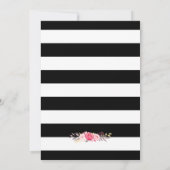 Invitation Baby shower Classé Floral Or Noir Blancs (Dos)