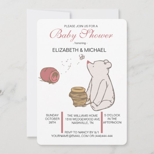 Invitation Baby shower classique (Devant)