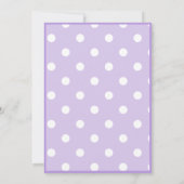Invitation Baby Shower Classique à pois violets (Dos)