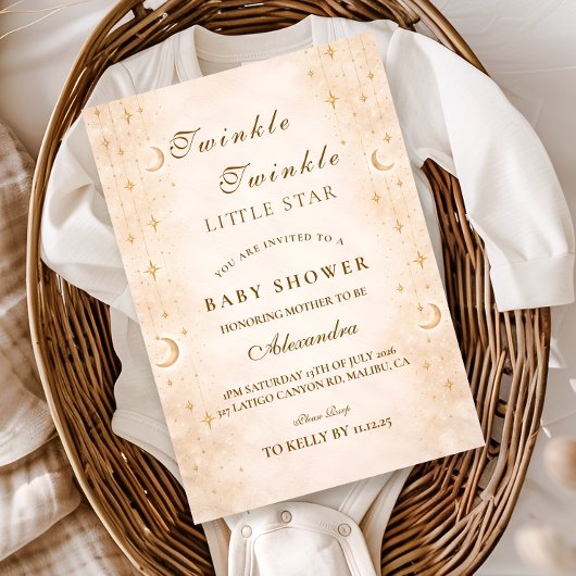 Invitation Baby Shower Classique au Clair de Lune