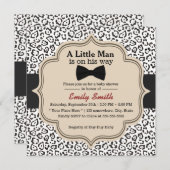 Invitation Baby shower classique Cravate de neige Empreinte d (Devant / Derrière)