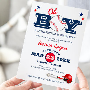 Invitation Baby Shower Classique de Baseball Oh Garçon