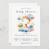Invitation Baby shower classique de girafe à imprimer (Devant / Derrière)