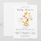 Invitation Baby shower classique de girafe modifiable (Devant / Derrière)