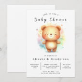 Invitation Baby shower classique de l'ours Boho (Devant / Derrière)