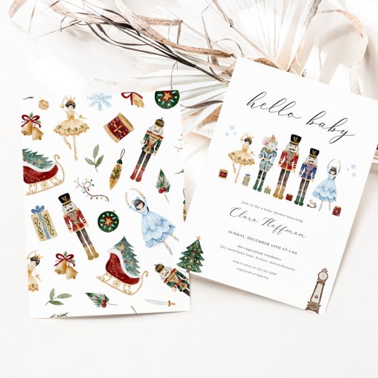 Invitation Baby shower classique de noisette Décem