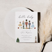 Invitation Baby shower classique de noisette Décem