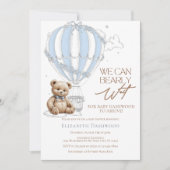 Invitation Baby shower classique en toile d'ours en peluche (Devant)