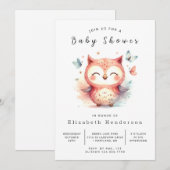 Invitation Baby shower classique Enchanted Owl (Devant / Derrière)
