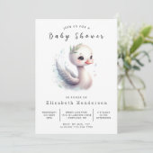 Invitation Baby Shower Classique Imprimable Cygne (Debout devant)