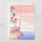 Invitation Baby shower classique Pastel Rose de charme (Devant)