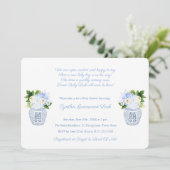 Invitation Baby Shower Classique Poème Garçon Fleur Jar Party (Debout devant)