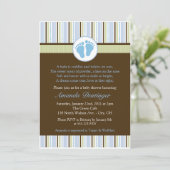 Invitation Baby shower classique pour bébé pieds (Debout devant)
