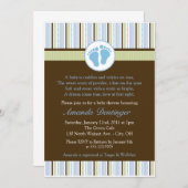 Invitation Baby shower classique pour bébé pieds (Devant / Derrière)
