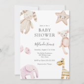 Invitation Baby shower classique pour fille de bébé (Devant)