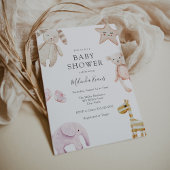 Invitation Baby shower classique pour fille de bébé
