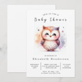 Invitation Baby shower classique simple de chouette (Devant / Derrière)