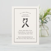 Invitation Baby shower classique subtil Black Bow (Debout devant)