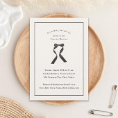 Invitation Baby shower classique subtil Black Bow