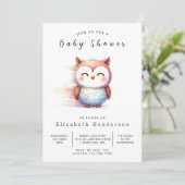 Invitation Baby shower classique Whimsy Owl (Debout devant)