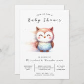 Invitation Baby shower classique Whimsy Owl (Devant / Derrière)
