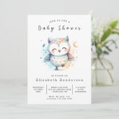 Invitation Baby shower classique Wild Owl (Debout devant)
