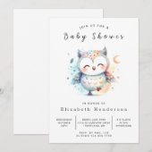 Invitation Baby shower classique Wild Owl (Devant / Derrière)