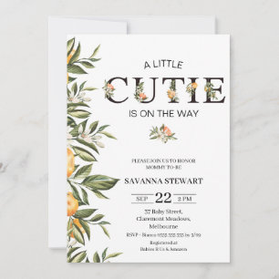 Invitation Baby shower Clementine Cutie moderne