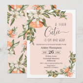 Invitation Baby shower Clementine Little Cutie (Devant / Derrière)