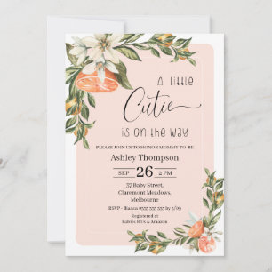 Invitation Baby shower Clementine Little Cutie