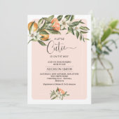 Invitation Baby shower Clementine Little Cutie rose (Debout devant)