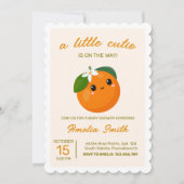 Invitation Baby shower Clementine Orange Little Cutie (Devant)