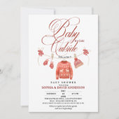 Invitation Baby Shower Clothes Line Baby Its Cold Outside (Devant)