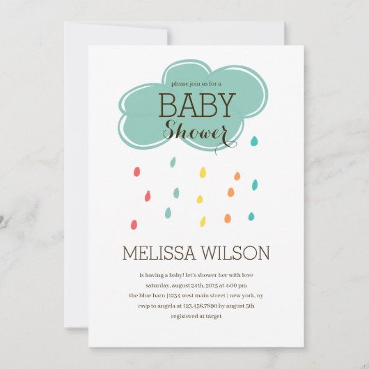 Invitation Baby shower Cloud (Devant)