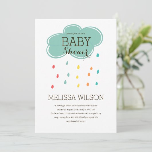 Invitation Baby shower Cloud (Debout devant)