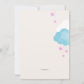 Invitation Baby shower Cloud 9 avec étoiles roses (Dos)